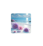 夏の海と花と月と.シンプル.healing stamp（個別スタンプ：9）