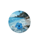 夏の海と花と月と.シンプル.healing stamp（個別スタンプ：10）