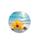 夏の海と花と月と.シンプル.healing stamp（個別スタンプ：12）