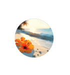 夏の海と花と月と.シンプル.healing stamp（個別スタンプ：14）