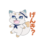 夏を楽しむマリンきつね（個別スタンプ：3）