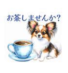 水彩感じるパピヨンスタンプ（個別スタンプ：10）