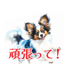 水彩感じるパピヨンスタンプ（個別スタンプ：29）