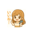 甘えんぼ女子の日常使える毎日LINEスタンプ（個別スタンプ：1）
