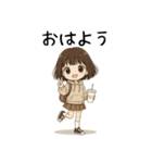 おてんばパーカー女子♡（個別スタンプ：1）