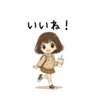 おてんばパーカー女子♡（個別スタンプ：21）