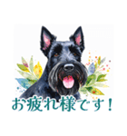 水彩感じるスコティッシュ・テリアスタンプ（個別スタンプ：7）