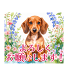 水彩感じるダックスフントスタンプ（個別スタンプ：26）