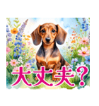 水彩感じるダックスフントスタンプ（個別スタンプ：33）