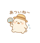 しろもちちゃんの夏スタンプ（個別スタンプ：1）
