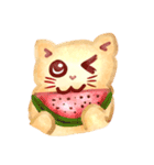 子猫と食べ物（個別スタンプ：7）