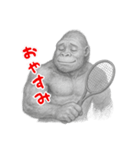 ゴリラ×バドミントン！鉛筆画（個別スタンプ：6）