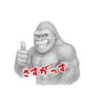 ゴリラ×バドミントン！鉛筆画（個別スタンプ：9）