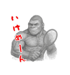 ゴリラ×バドミントン！鉛筆画（個別スタンプ：28）