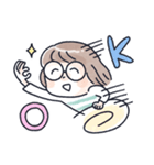 おかっぱめがねのゆるく伝える気持ち（個別スタンプ：3）