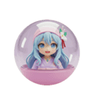 ピンクの頭巾精霊みなみちゃん（個別スタンプ：3）