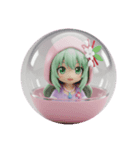 ピンクの頭巾精霊みなみちゃん（個別スタンプ：5）