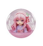 ピンクの頭巾精霊みなみちゃん（個別スタンプ：7）