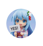 プラカード水色精霊みなみちゃん（個別スタンプ：4）