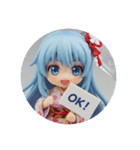 プラカード水色精霊みなみちゃん（個別スタンプ：5）