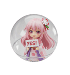 プラカード精霊みなみちゃん(ピンク)（個別スタンプ：1）