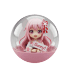 プラカード精霊みなみちゃん(ピンク)（個別スタンプ：3）