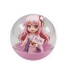 プラカード精霊みなみちゃん(ピンク)（個別スタンプ：4）