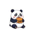 【ハンバーガーを食べるパンダ】（個別スタンプ：1）