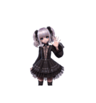 [アレンジ用]ゴスロリの美少女（個別スタンプ：9）