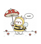 きのことシロクマの挨拶スタンプ（個別スタンプ：2）
