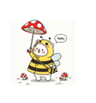 きのことシロクマの挨拶スタンプ（個別スタンプ：5）