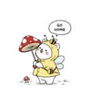 きのことシロクマの挨拶スタンプ（個別スタンプ：9）