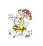 きのことシロクマの挨拶スタンプ（個別スタンプ：10）