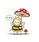 きのことシロクマの挨拶スタンプ（個別スタンプ：11）