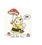きのことシロクマの挨拶スタンプ（個別スタンプ：12）