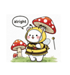 きのことシロクマの挨拶スタンプ（個別スタンプ：13）