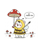 きのことシロクマの挨拶スタンプ（個別スタンプ：16）