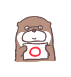 めがねをかけたマイペースなカワウソさん（個別スタンプ：3）