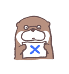 めがねをかけたマイペースなカワウソさん（個別スタンプ：4）
