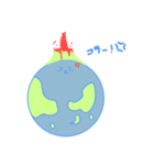さえこ画伯のハンコ 「カメウサヒヨ地球」（個別スタンプ：16）