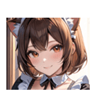 猫耳の茶髪 ＆ 温かい笑顔0（個別スタンプ：1）