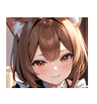 猫耳の茶髪 ＆ 温かい笑顔0（個別スタンプ：5）