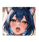 猫耳の青髪 ＆ 歌う表情0（個別スタンプ：2）