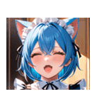 猫耳の青髪 ＆ 歌う表情0（個別スタンプ：3）