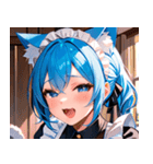 猫耳の青髪 ＆ 歌う表情0（個別スタンプ：5）