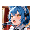 猫耳の青髪 ＆ 歌う表情0（個別スタンプ：6）