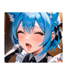 猫耳の青髪 ＆ 歌う表情0（個別スタンプ：11）