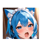 猫耳の青髪 ＆ 歌う表情0（個別スタンプ：12）