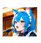 猫耳の青髪 ＆ 歌う表情0（個別スタンプ：13）
