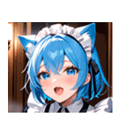 猫耳の青髪 ＆ 歌う表情0（個別スタンプ：15）